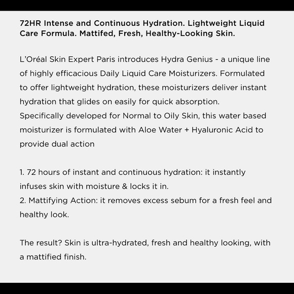 NWT Set of 2 L’Oréal Hydra Genius 180mL - Picture 5 of 6